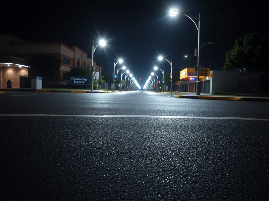 Asfalto e iluminación LED en Colonia Liebig